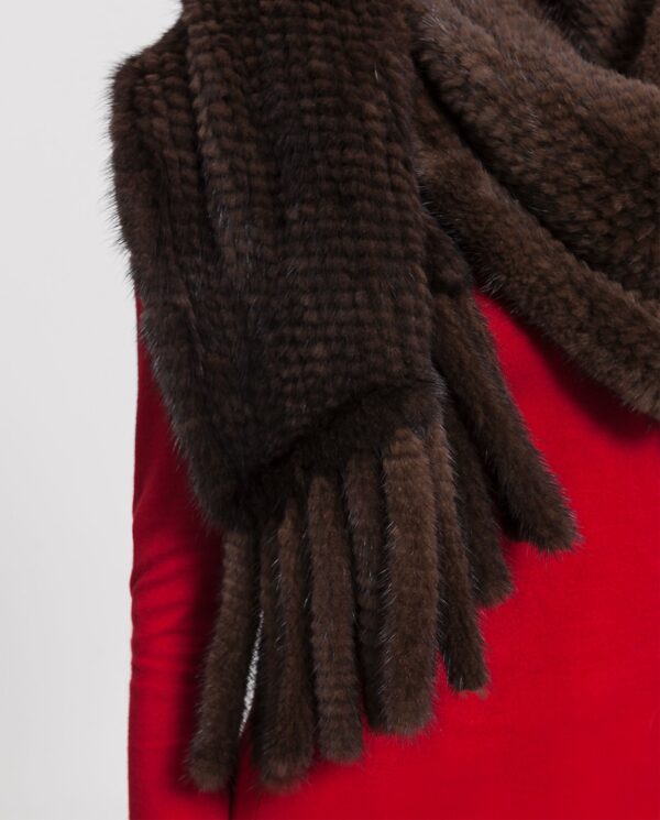 Estola de visón marrón con pelo tricotado marca Saint Germain