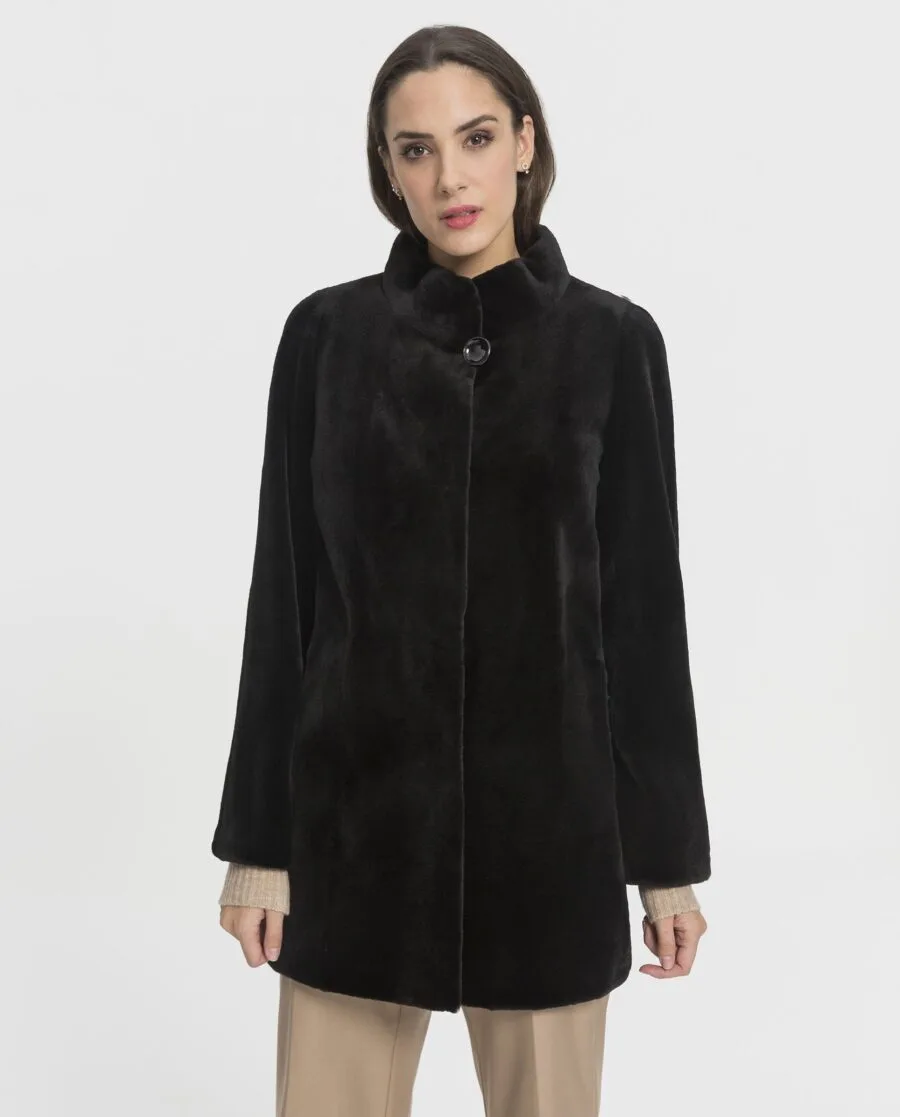 Chaqueta de visón rasado negro para mujer marca Saint Germain