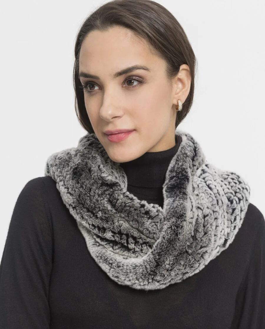 Bufanda de piel de rex gris marca Swarz