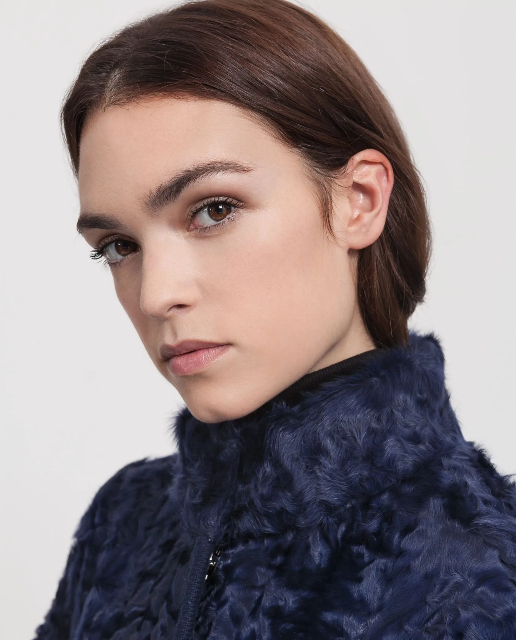 Abrigo azul oscuro de pelo de cordero xianggao reversible para mujer marca Saint Germain