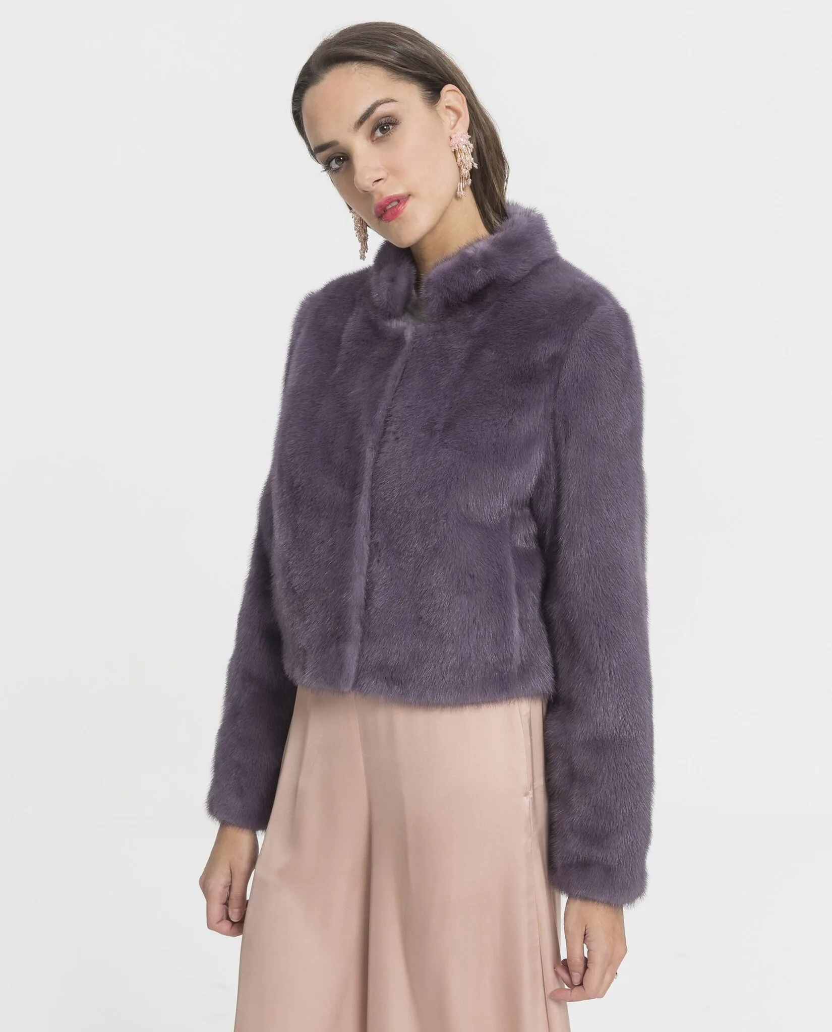 Chaqueta de visón juvenil color violeta para mujer marca Marcelo Rinaldi