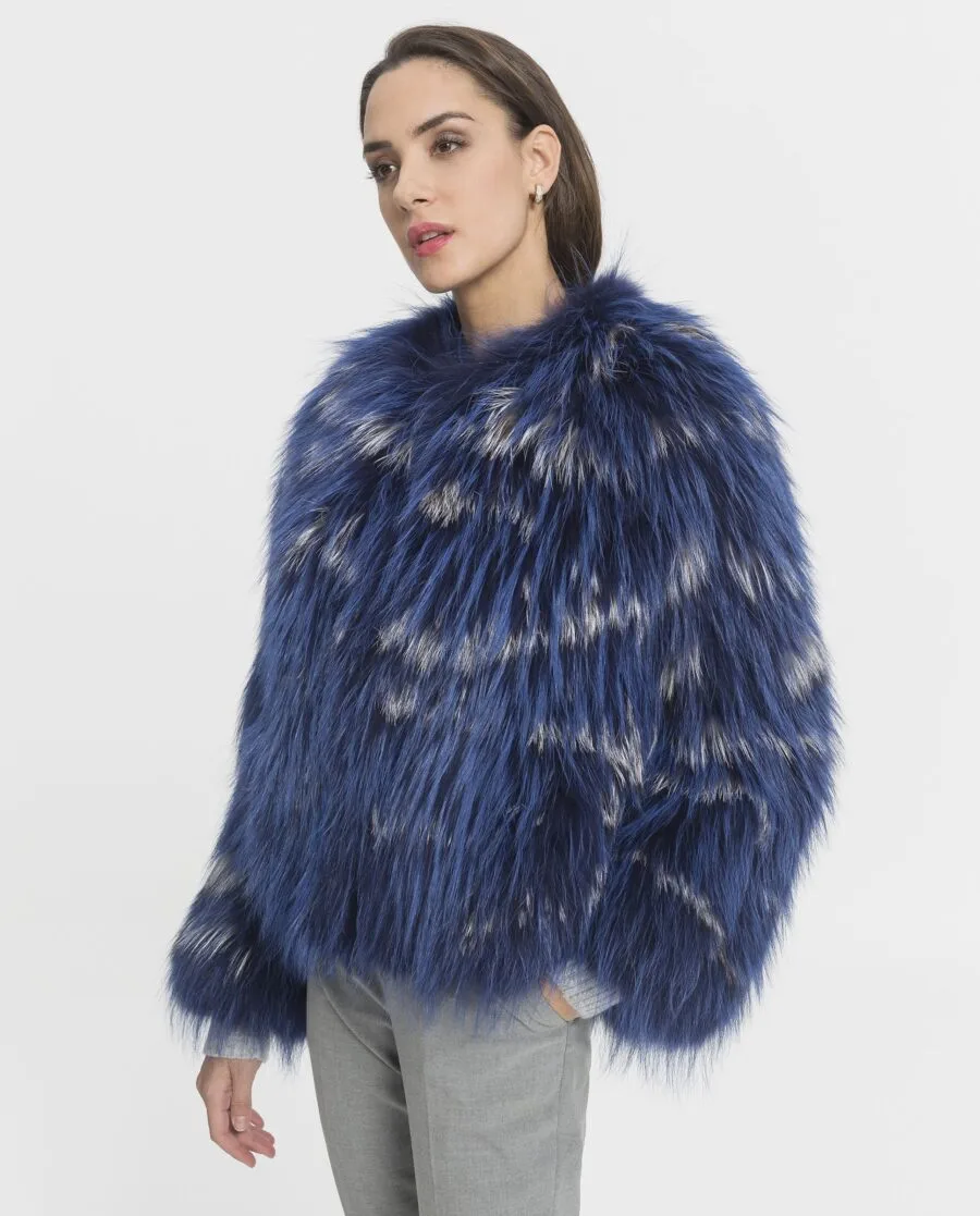 Chaqueta de pelo moderna y juvenil de Finn Racoon azul