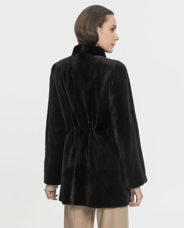 Chaqueta de visón rasado negro para mujer marca Saint Germain
