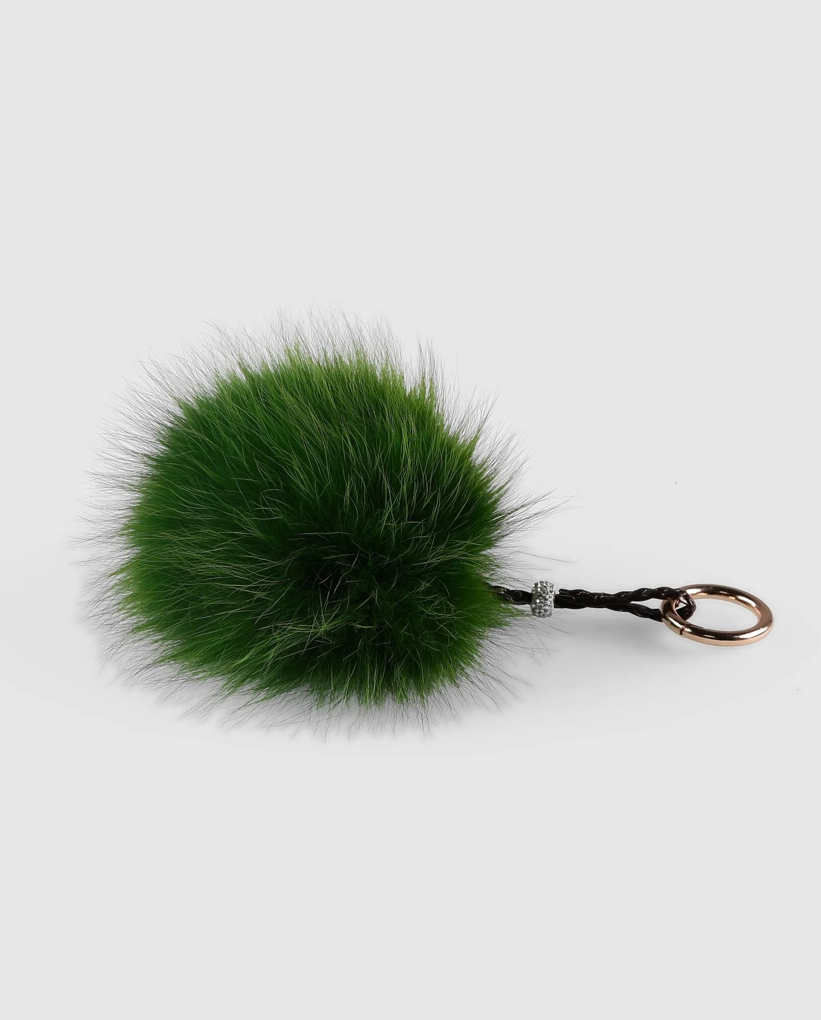 Llavero pompón verde de pelo de zorro para mujer marca Swarz