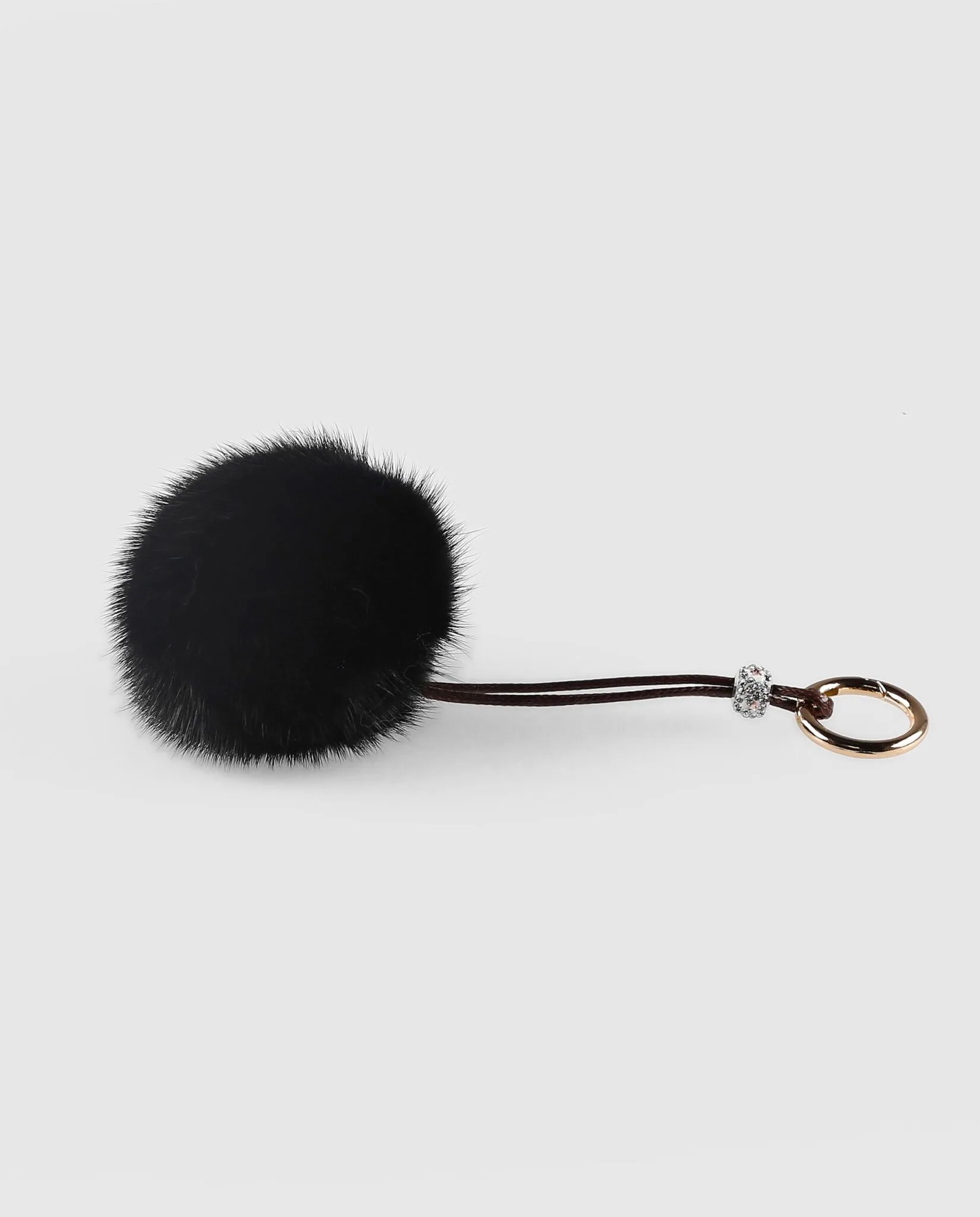 Llavero pompón negro de pelo de visón para mujer marca Swarz