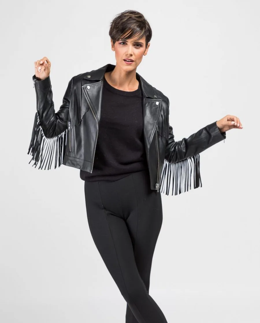 chaqueta de cuero negra