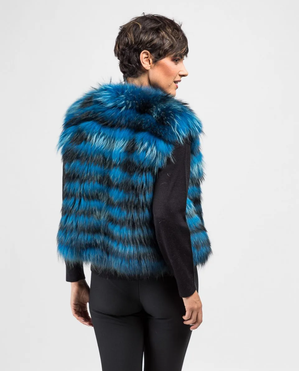Chaleco de pelo de mujer de mapache finlandés - Imagen 3