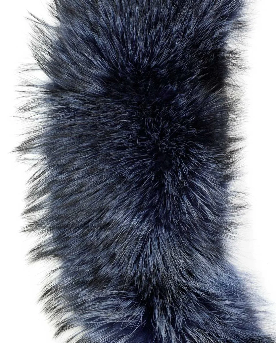 Estola De la Roca de pelo de marmota finlandesa en color azul - Imagen 3