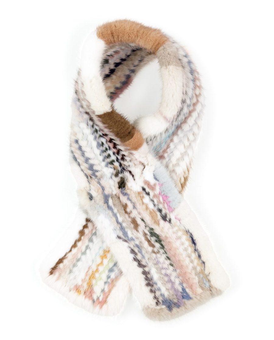 Bufanda De la Roca de pelo de visón tricotado multicolor