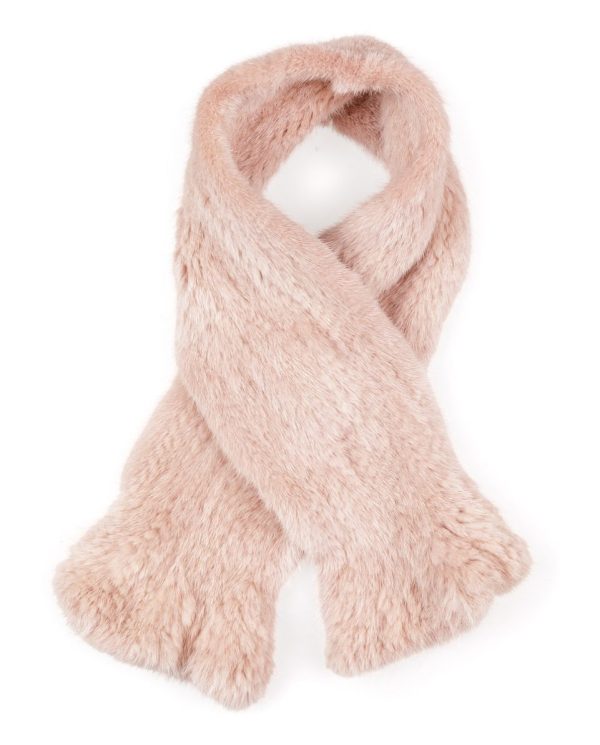 Bufanda De la Roca de pelo de visón tricotado en color rosa