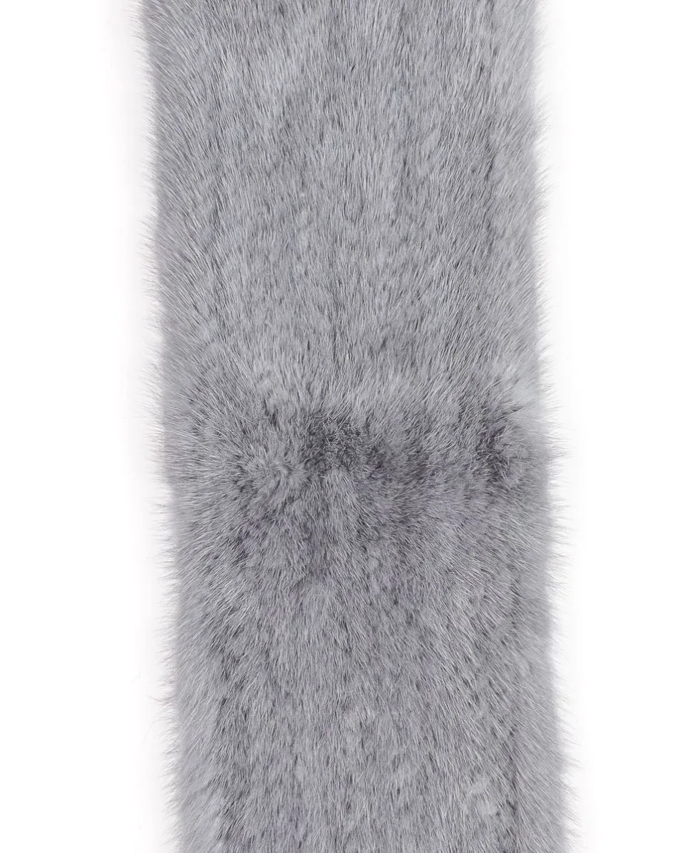 Bufanda De la Roca de pelo de visón tricotado en color azul - Imagen 3