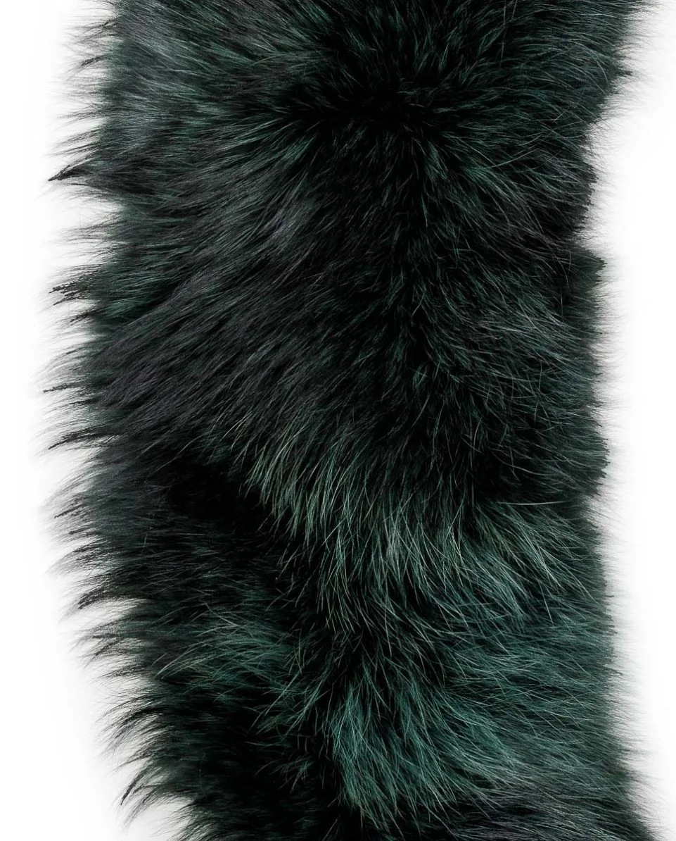 Estola De la Roca de pelo de marmota finlandesa en color verde - Imagen 3