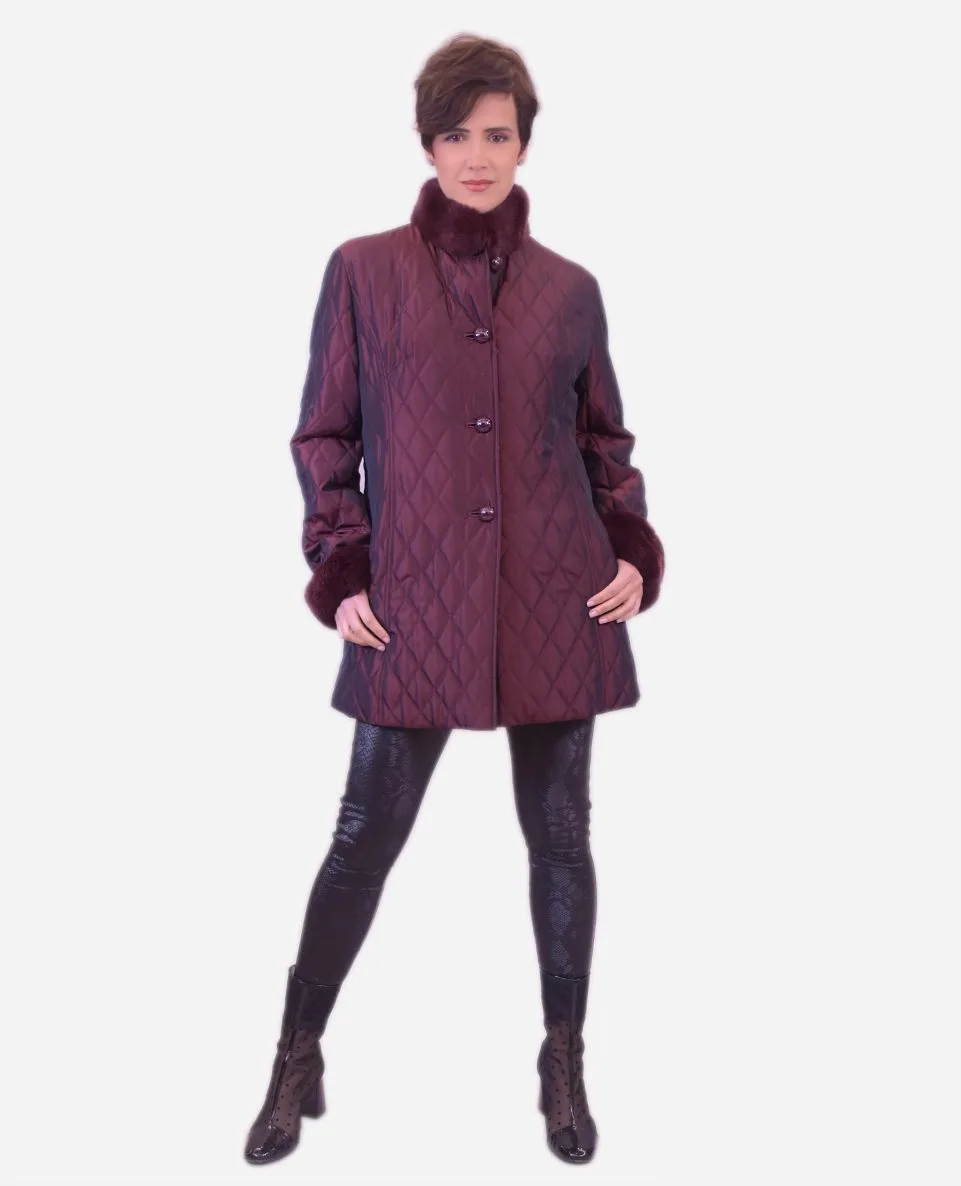 Gabardina de mujer con el forro desmontable de rex rasado - Imagen 3