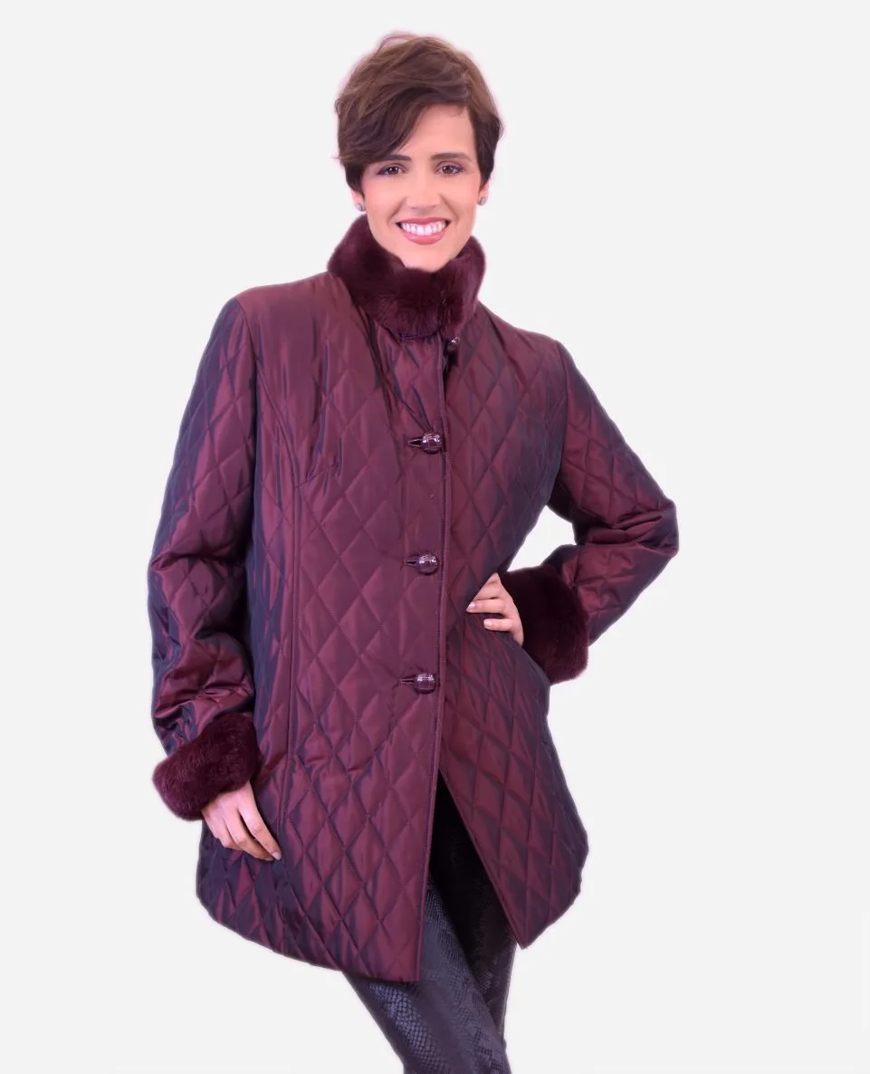 Gabardina de mujer con el forro desmontable de rex rasado
