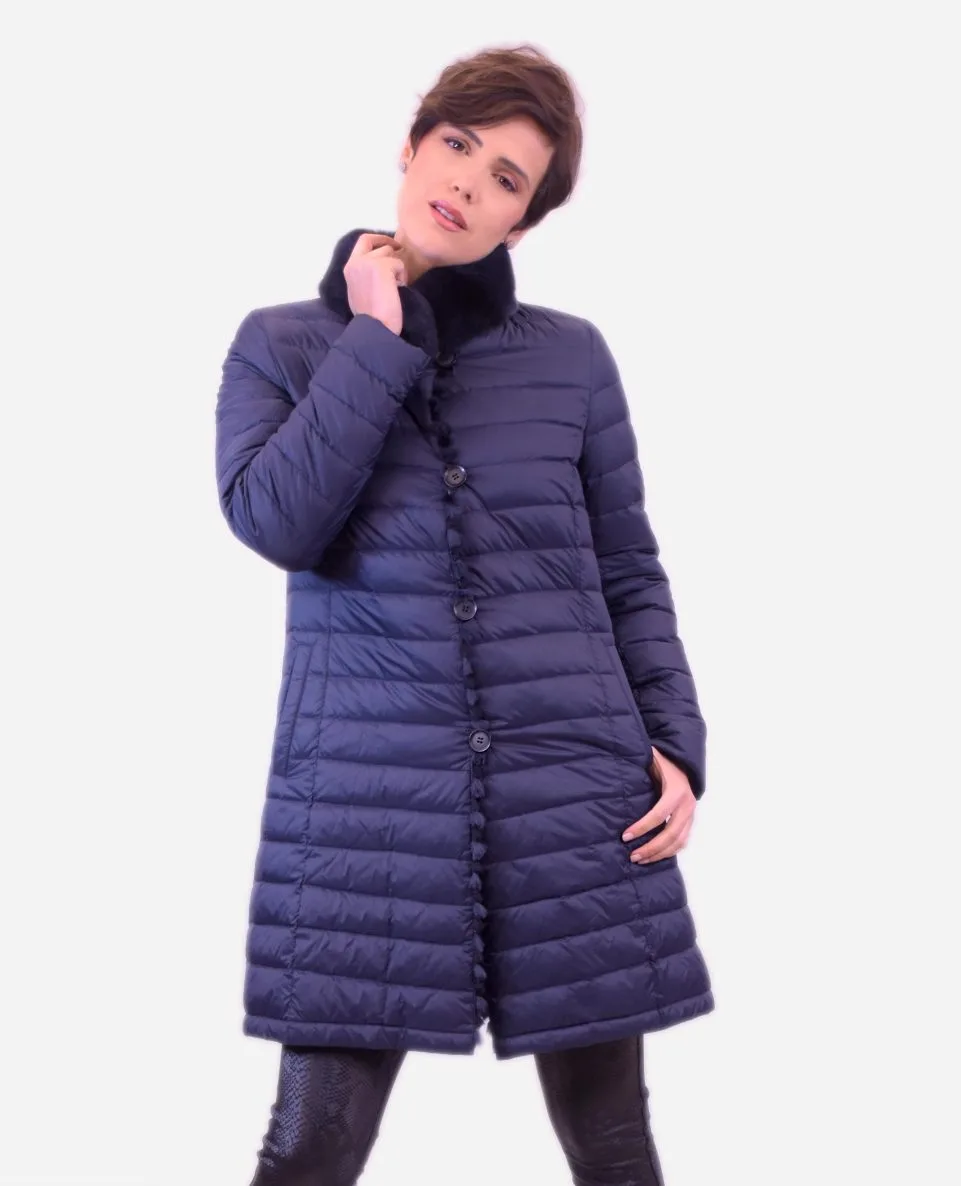 Chaqueta de mujer de pelo rex estilo linner - Imagen 4