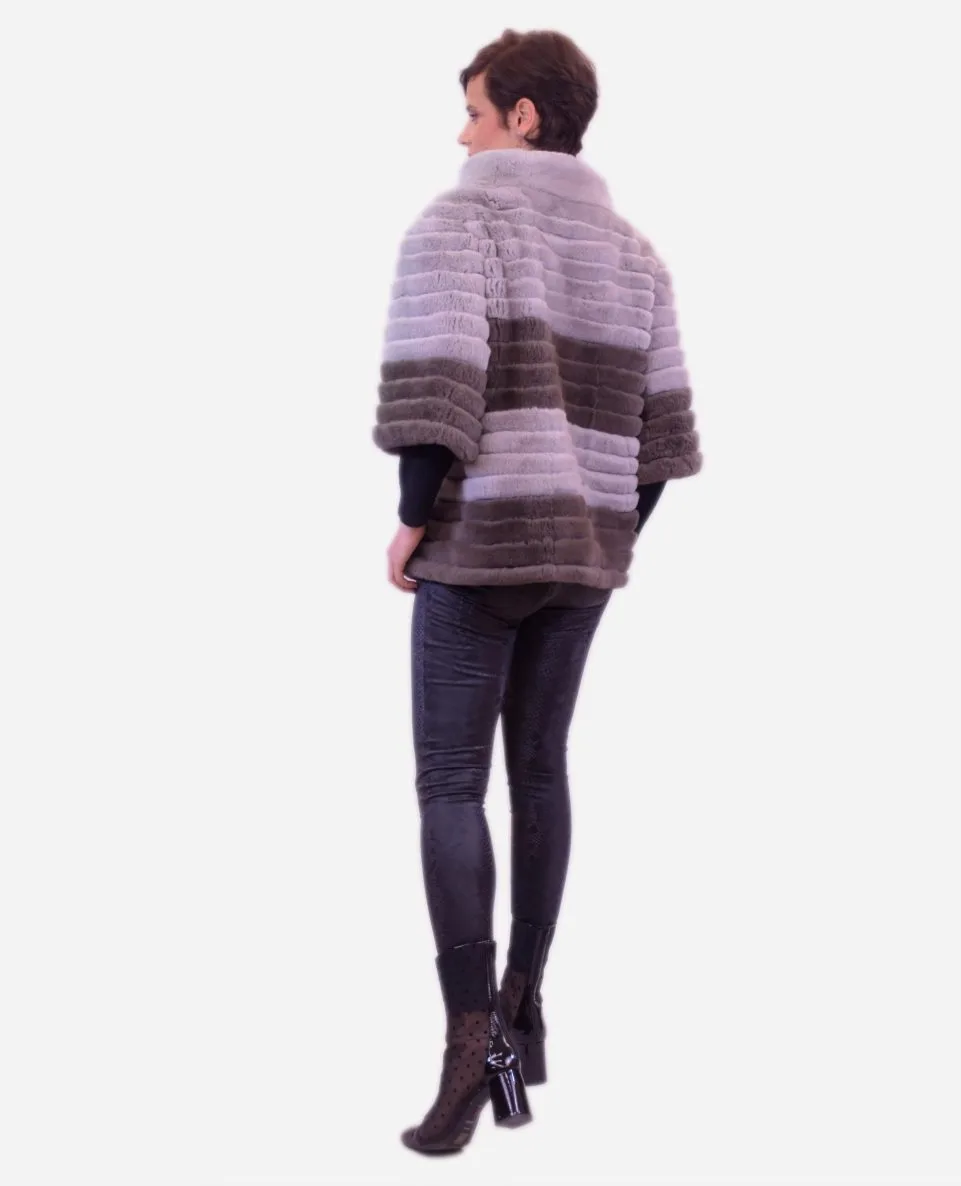Chaqueta de mujer de pelo rex con manga francesa - Imagen 2