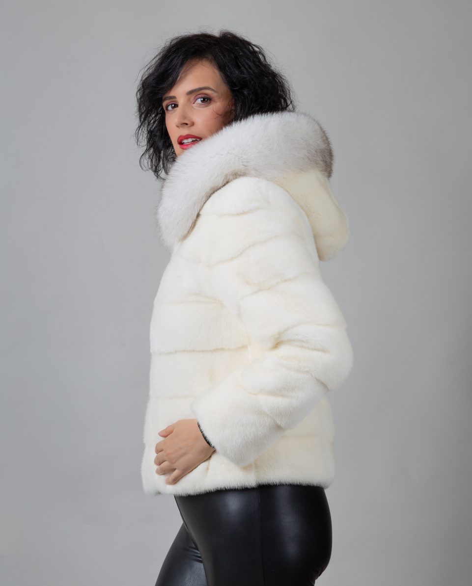 Chaqueta de pelo de mujer de visón con capucha - Imagen 5