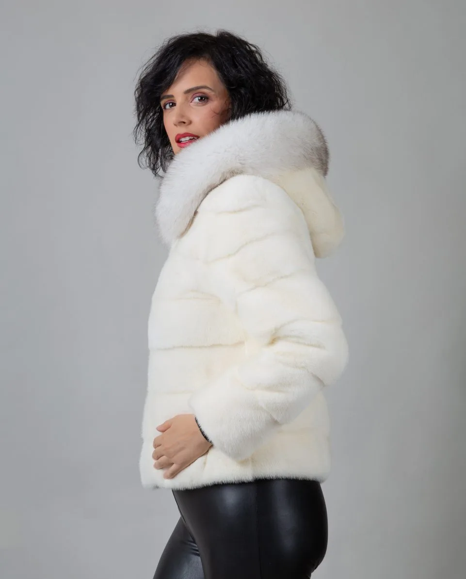 Chaqueta de pelo de mujer de visón con capucha - Imagen 5