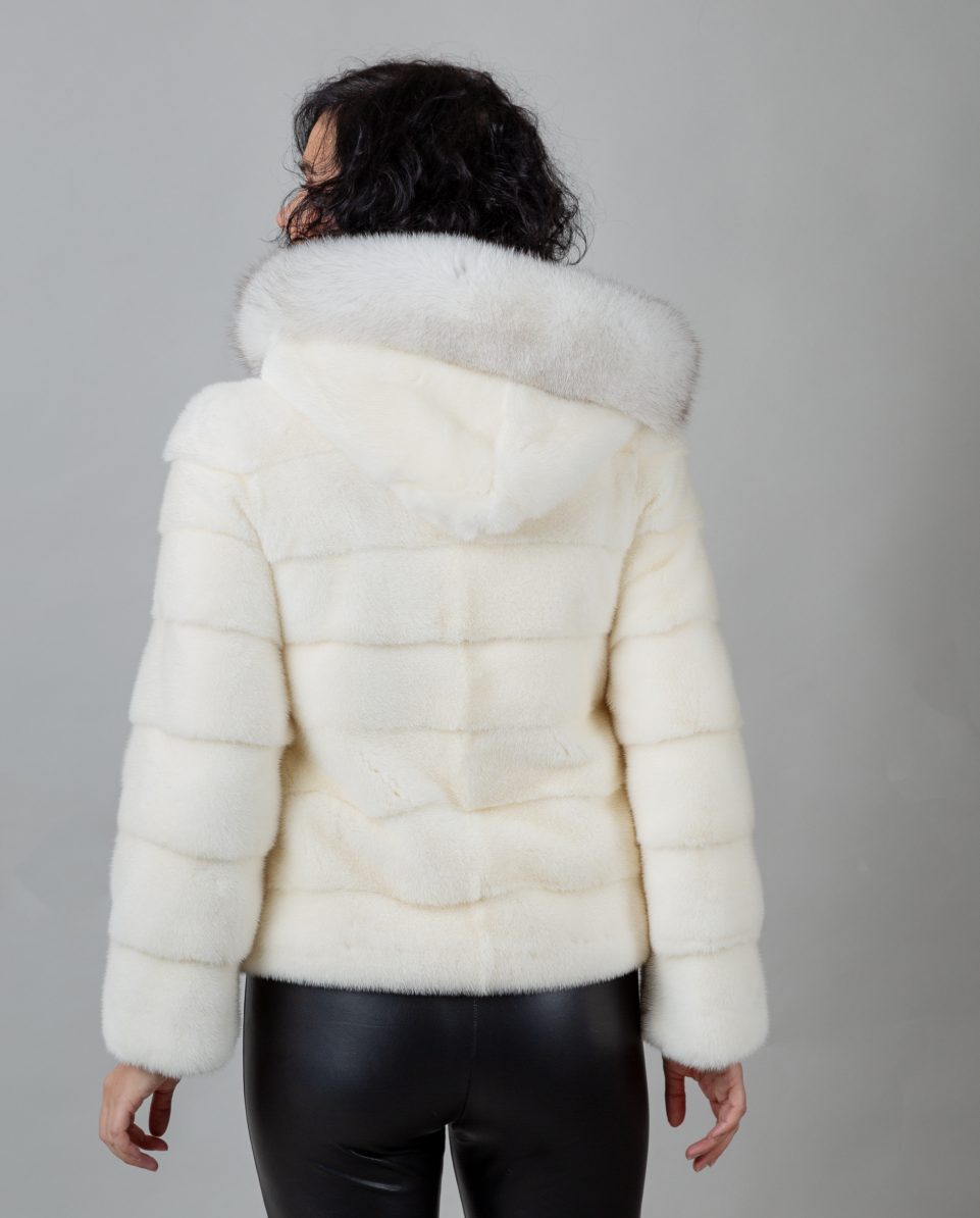 Chaqueta de pelo de mujer de visón con capucha - Imagen 2