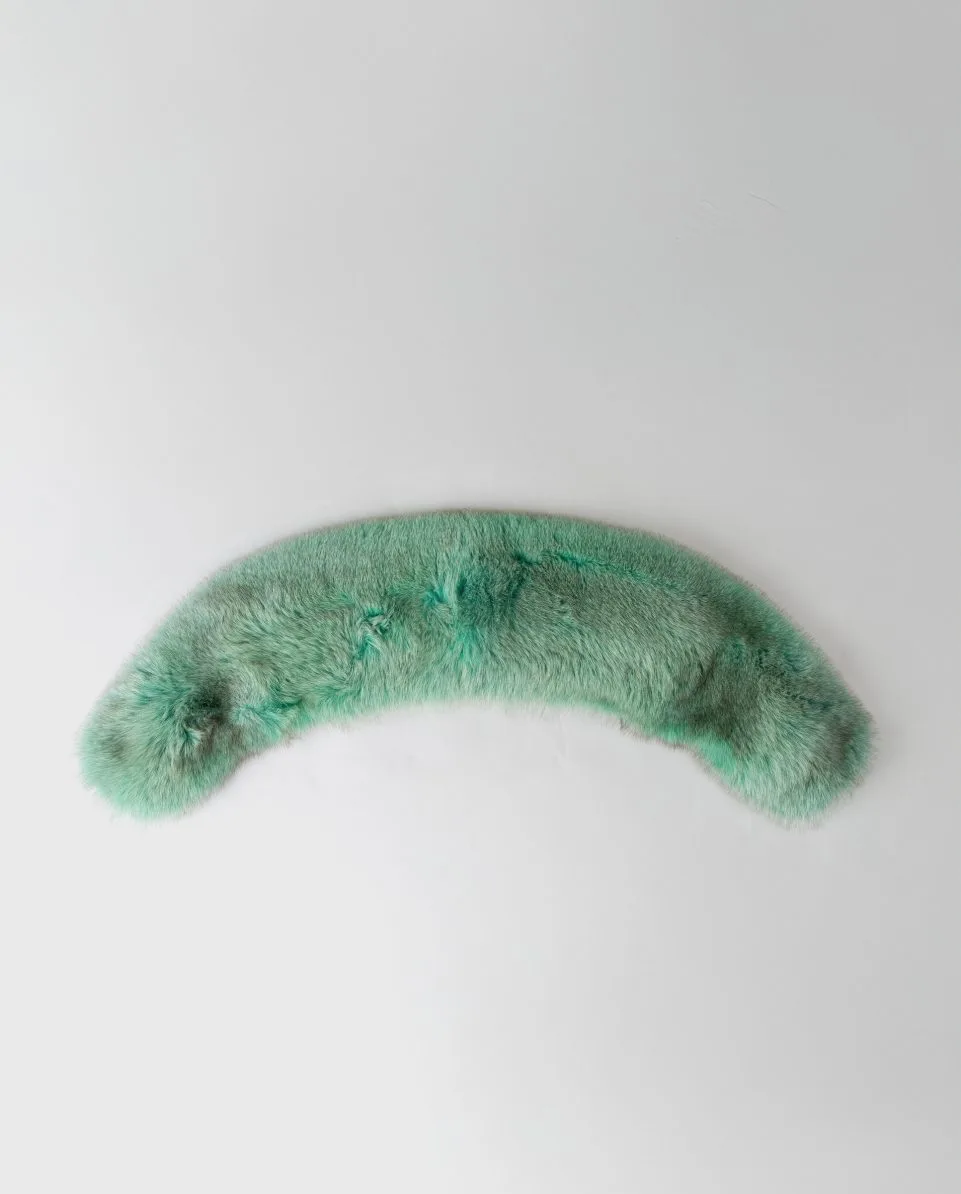 Estola de pelo de zorro en color verde claro - Imagen 3