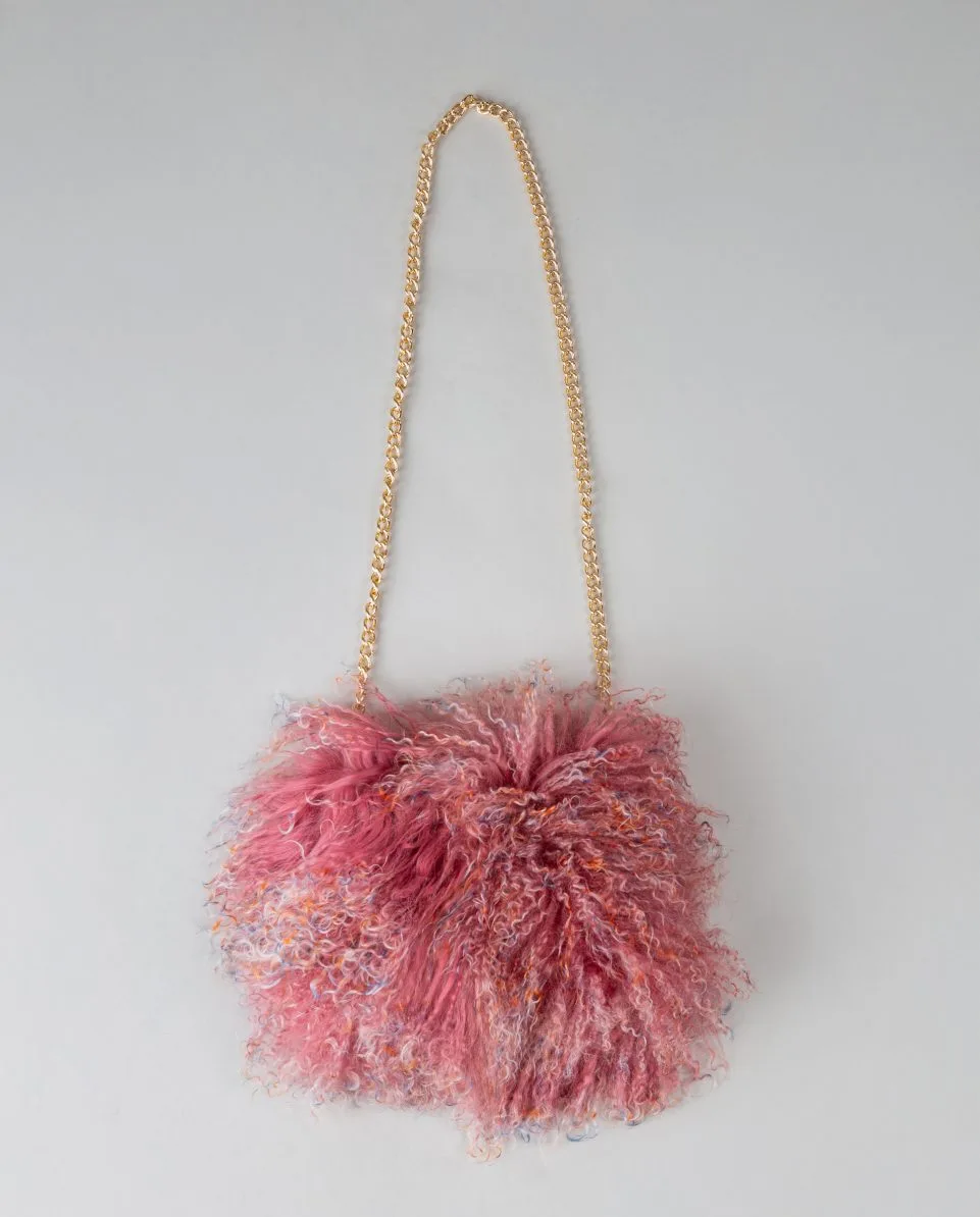 Bolso de multiposición de pelo de cordero del tibet