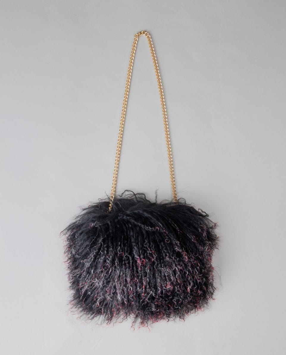 Bolso de multiposición de pelo de cordero del tibet