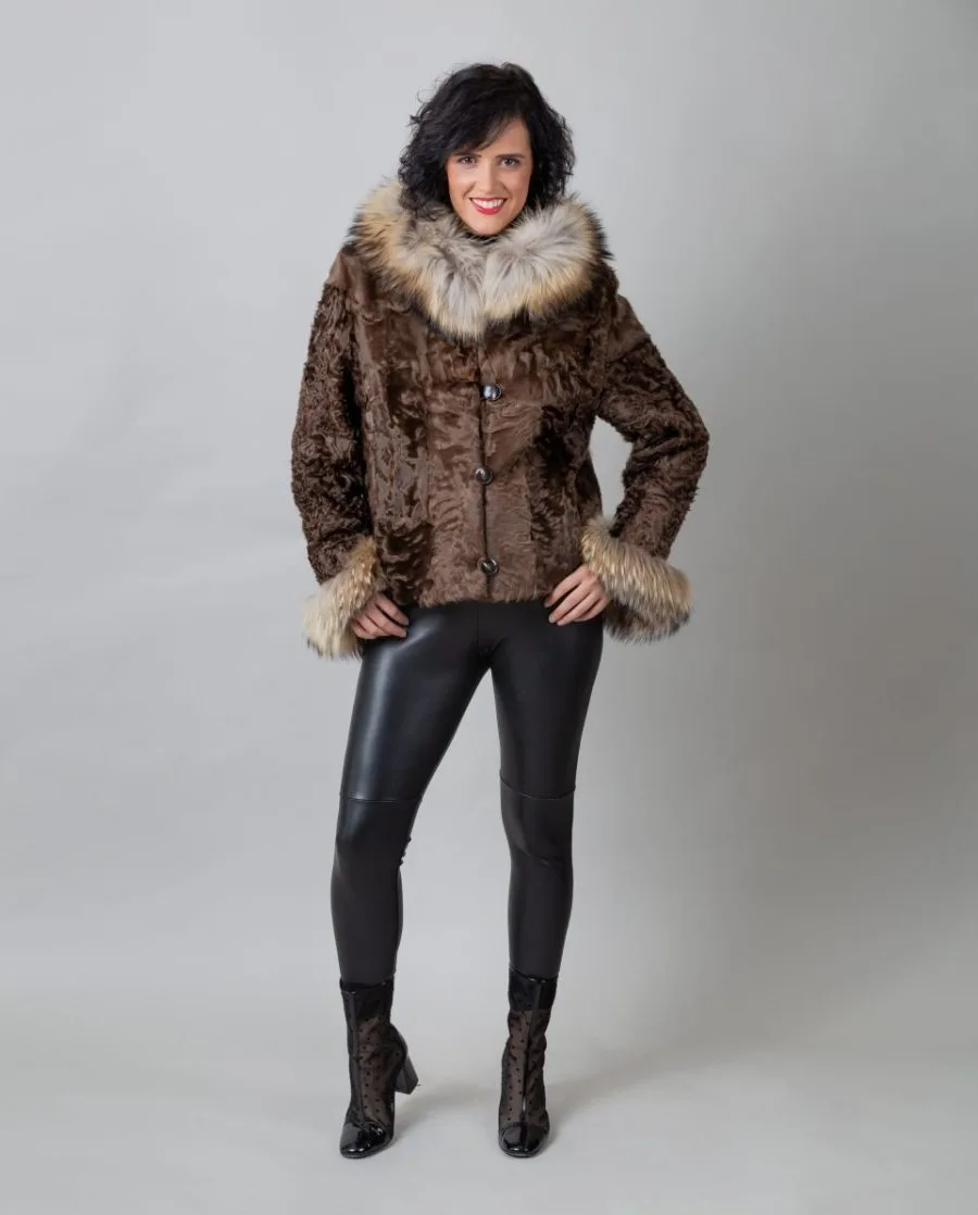 Chaqueta de mujer de pelo de cordero tianjing