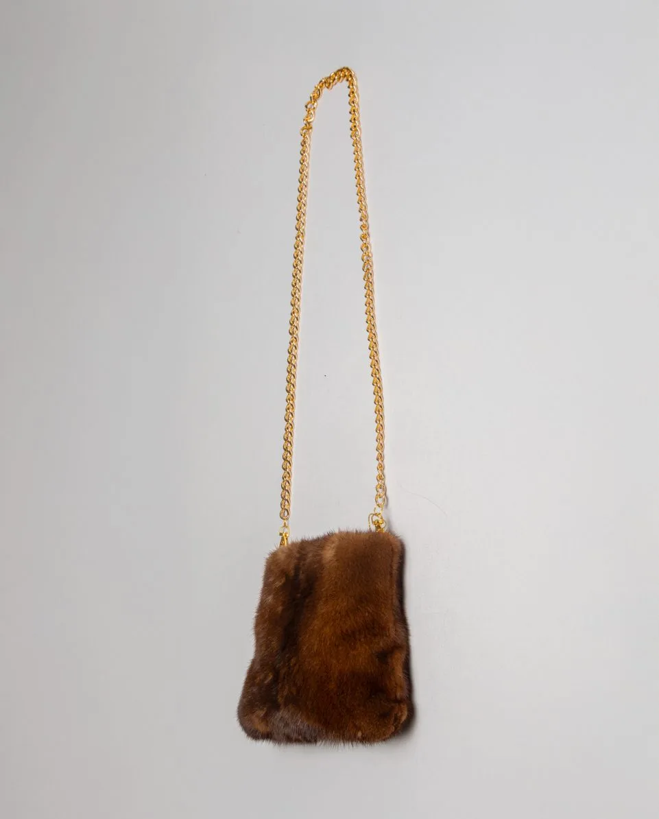 Bolso de mano de pelo de visón con asa bandolera - Imagen 5