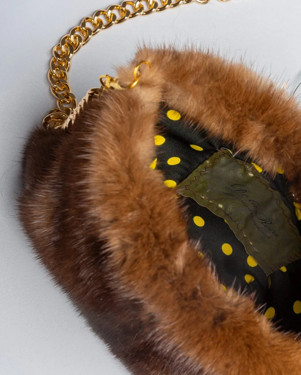 Bolso de mano de pelo de visón con asa bandolera - Imagen 4