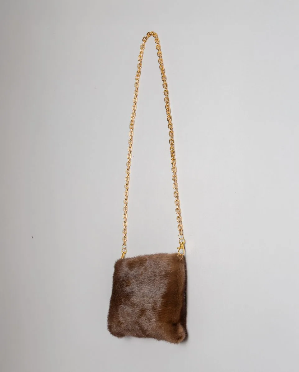 Bolso de mano de pelo de visón con asa bandolera - Imagen 3