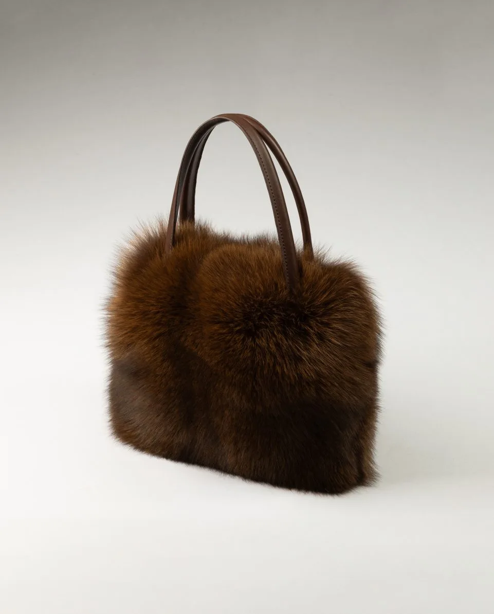 Bolso de multiposición de pelo de zorro