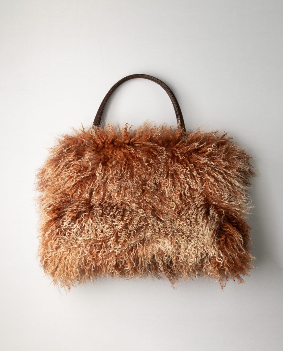 Bolso de multiposición grande de pelo de cordero del Tibet - Imagen 2