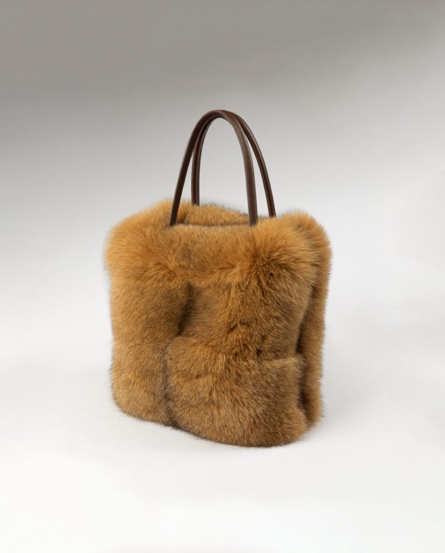 Bolso de multiposición de pelo de zorro