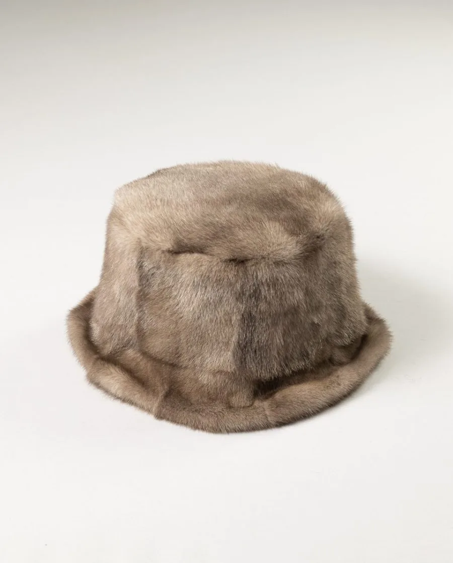 Sombrero de mujer de pelo de visón plata