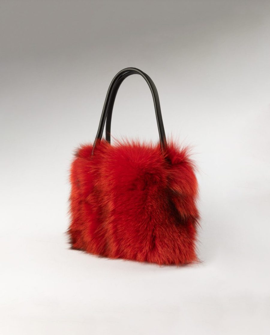 Bolso de multiposición de pelo de zorro