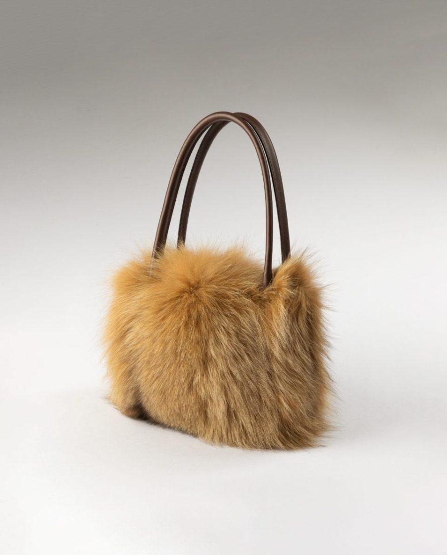 Bolso de multiposición de pelo de zorro