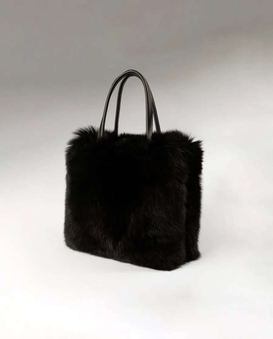 Bolso de multiposición de pelo de zorro