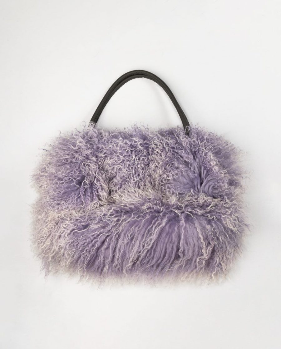 Bolso de multiposición grande de pelo de cordero del Tibet