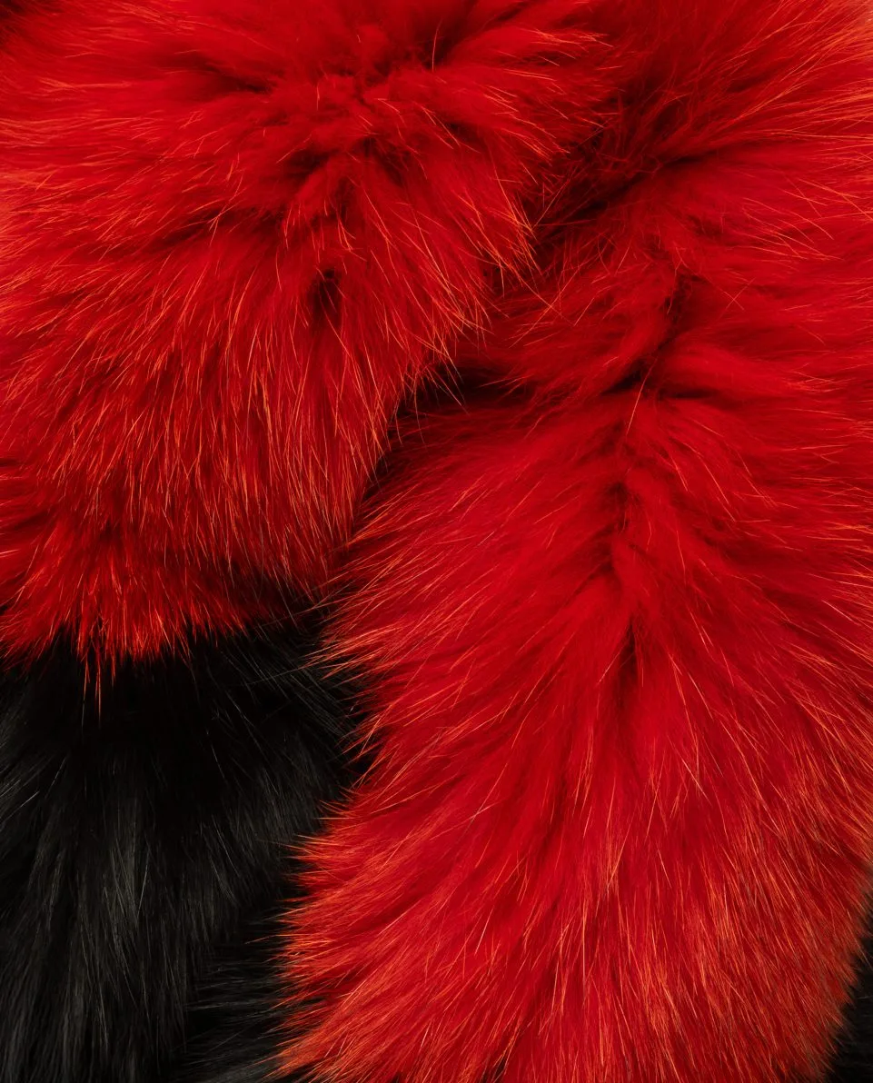 Cuello redondo de pelo de zorro bicolor - Imagen 2