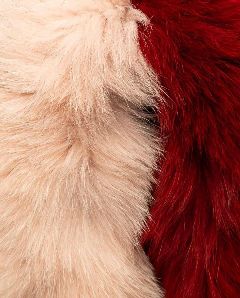 Cuello redondo de pelo de zorro bicolor