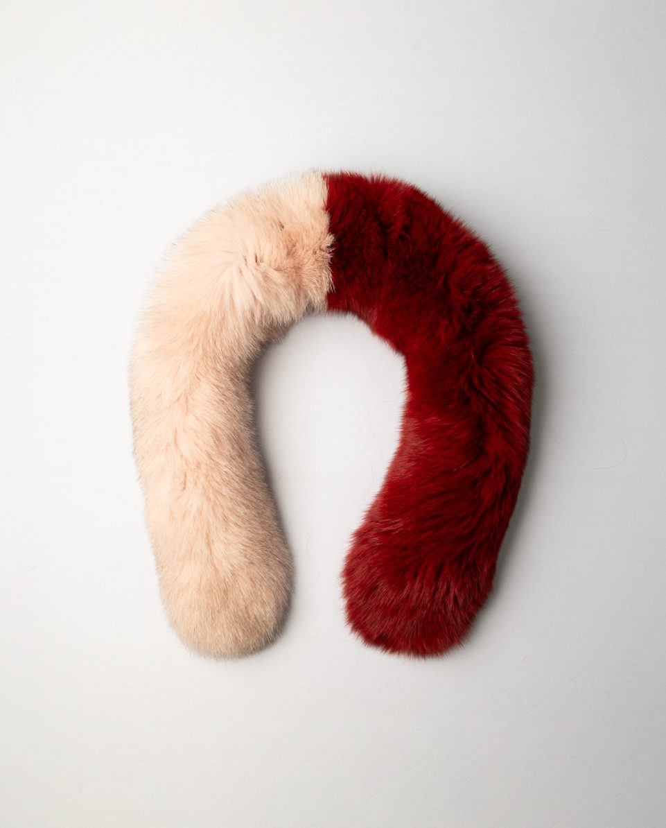 Cuello redondo de pelo de zorro bicolor