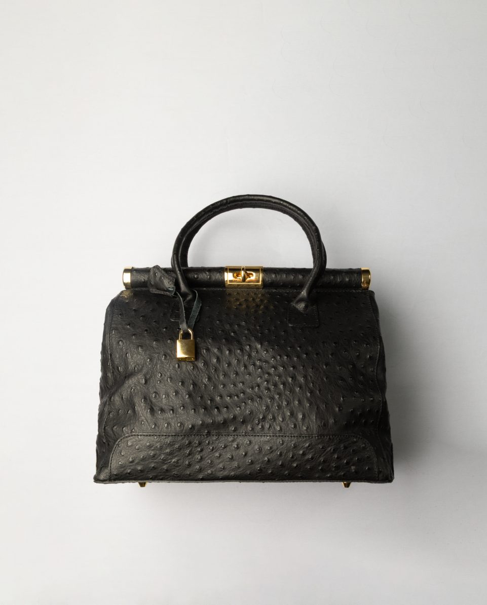 Bolso Kelly grande con asas redondas en color negro - Imagen 3