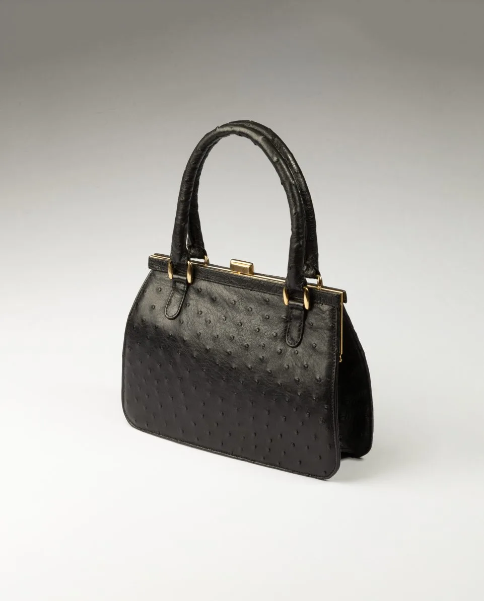 Bolso Kelly con asas redondas en color negro
