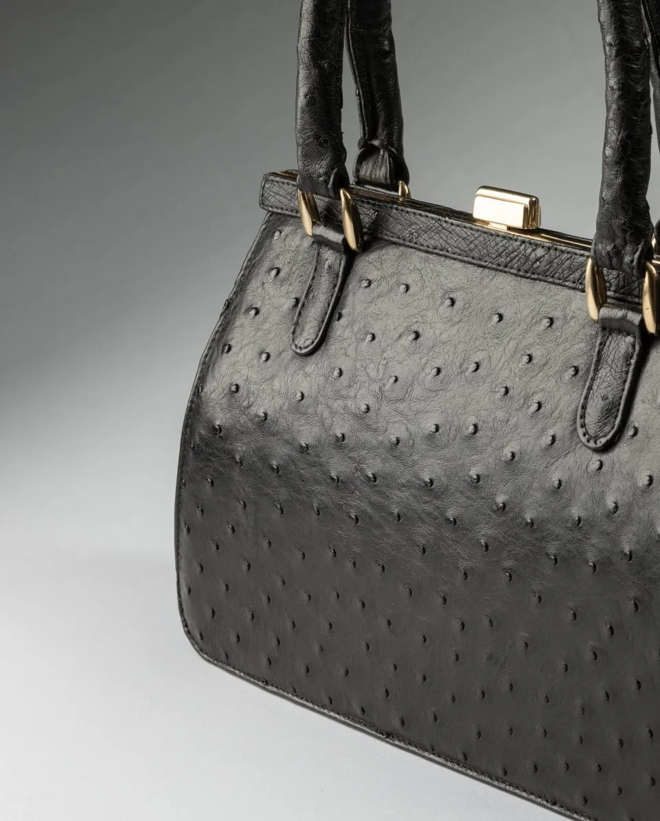 Bolso Kelly con asas redondas en color negro - Imagen 2