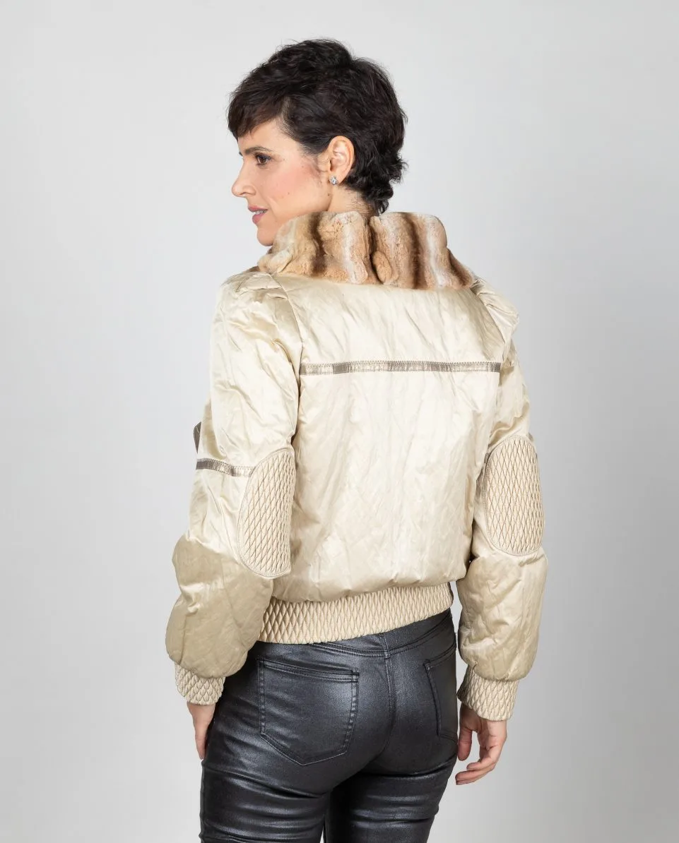 Chaqueta de pelo de mujer de conejo con cremallera - Imagen 2