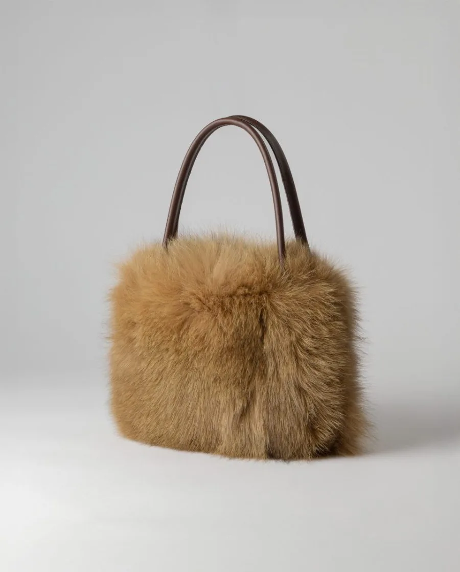 Bolso de multiposición de pelo de zorro