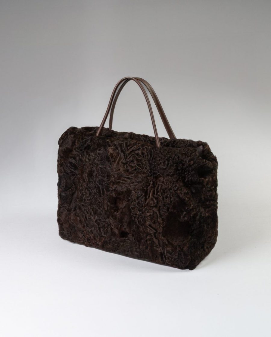 Bolso grande de multiposición de pelo de astracán