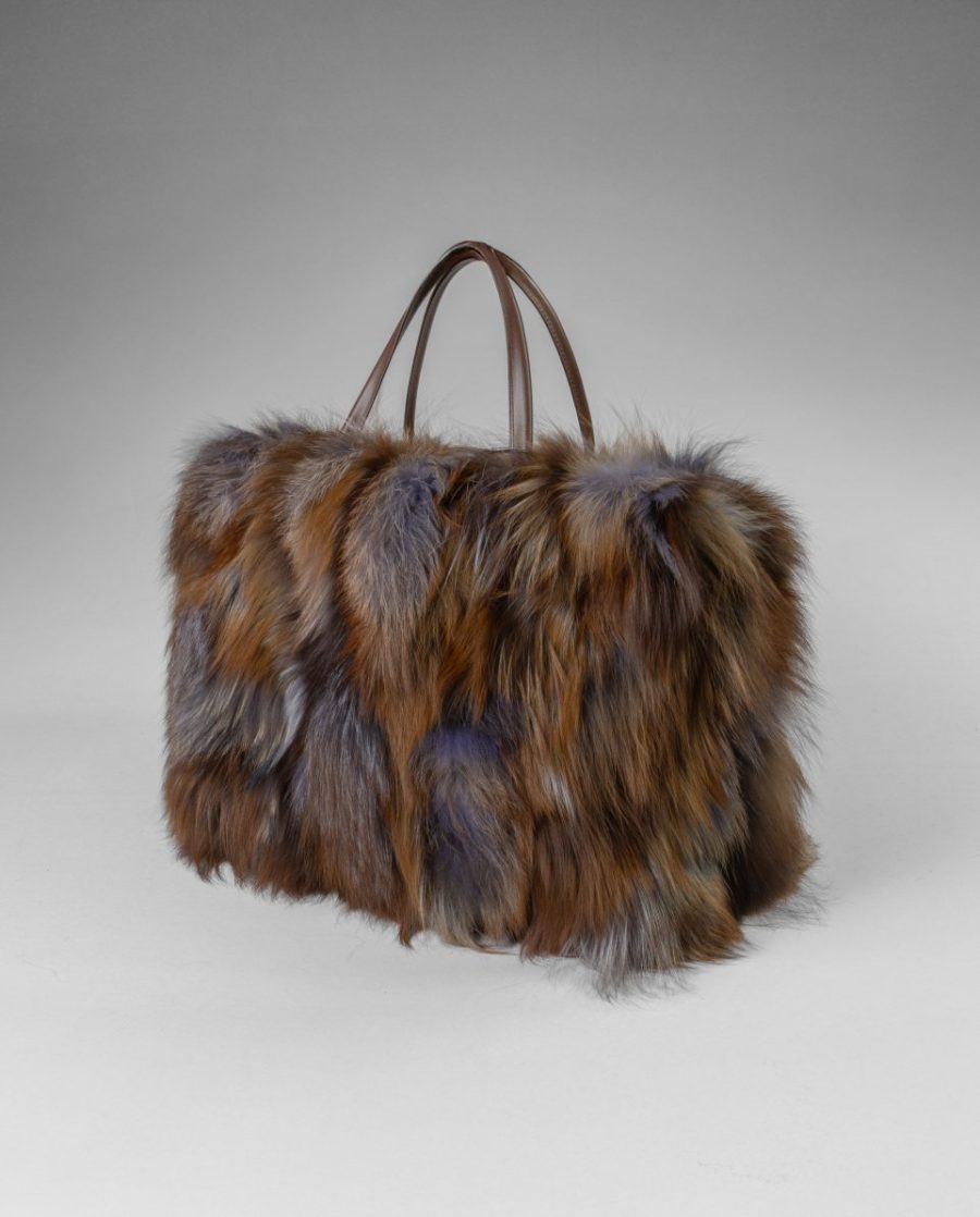 Bolso grande de multiposición de pelo de zorro Bellys