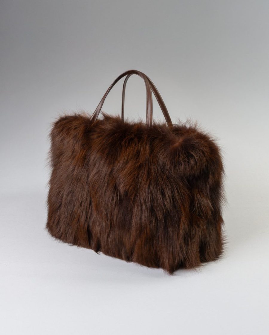 Bolso grande de multiposición de pelo de zorro Bellys