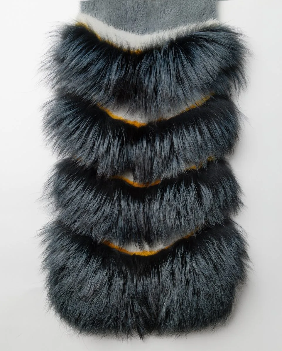 Bufanda larga de pelo visón bicolor - Imagen 2